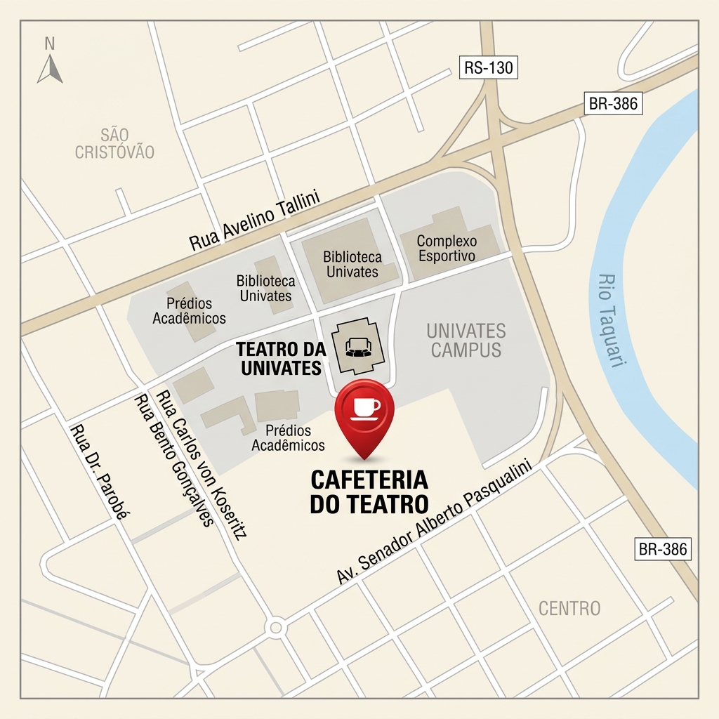 Mapa de localização da Cafeteria